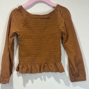 Old Navy Girls Smocked Peplum Long Sleeve Top – Size XS (5)